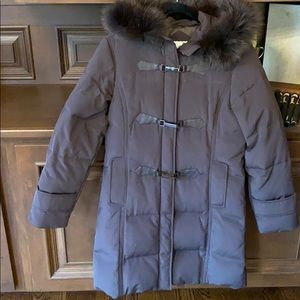 Woman’s Down Filled Coat With Fox Fur Hood